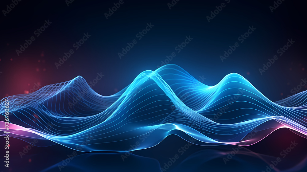 Future digital technology, abstract digital waves and particles on dark background Future digital technology, abstract digital waves and particles on dark background