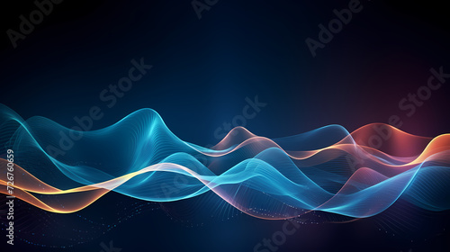 Future digital technology, abstract digital waves and particles on dark background © ma