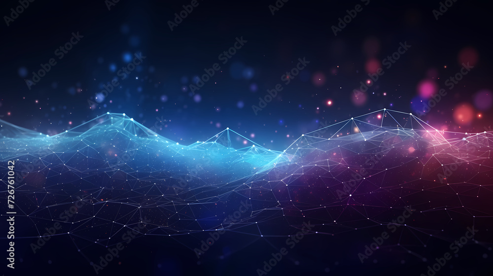 Fototapeta premium Digital technology particles abstract background, abstract analysis visualization