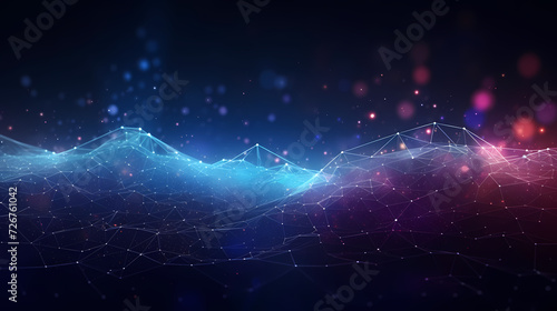 Digital technology particles abstract background, abstract analysis visualization