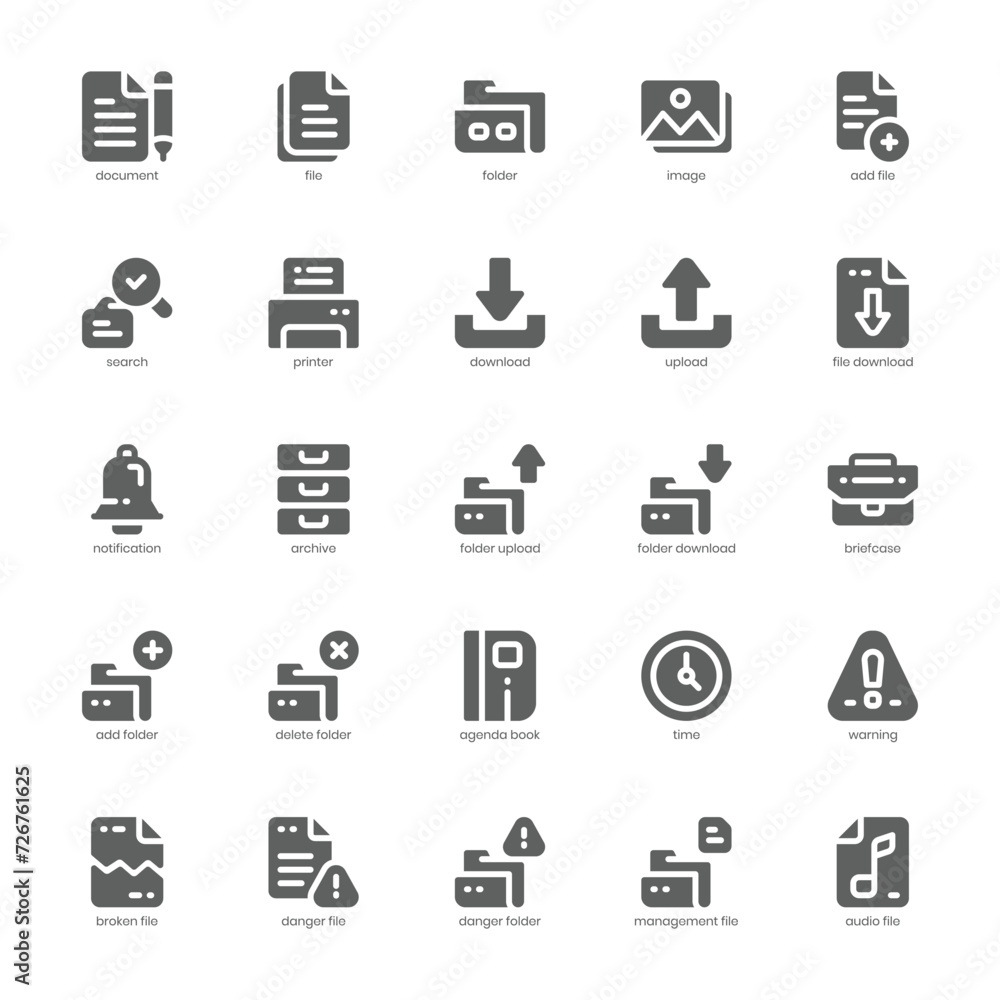 Document File icon pack for your website, mobile, presentation, and logo design. Document File icon glyph design. Vector graphics illustration and editable stroke.