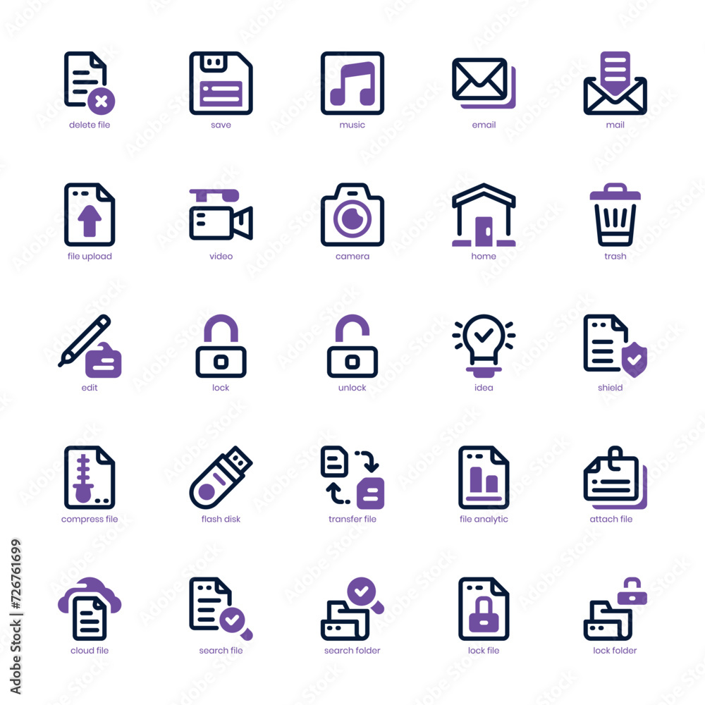 Document File icon pack for your website, mobile, presentation, and logo design. Document File icon dual tone design. Vector graphics illustration and editable stroke.