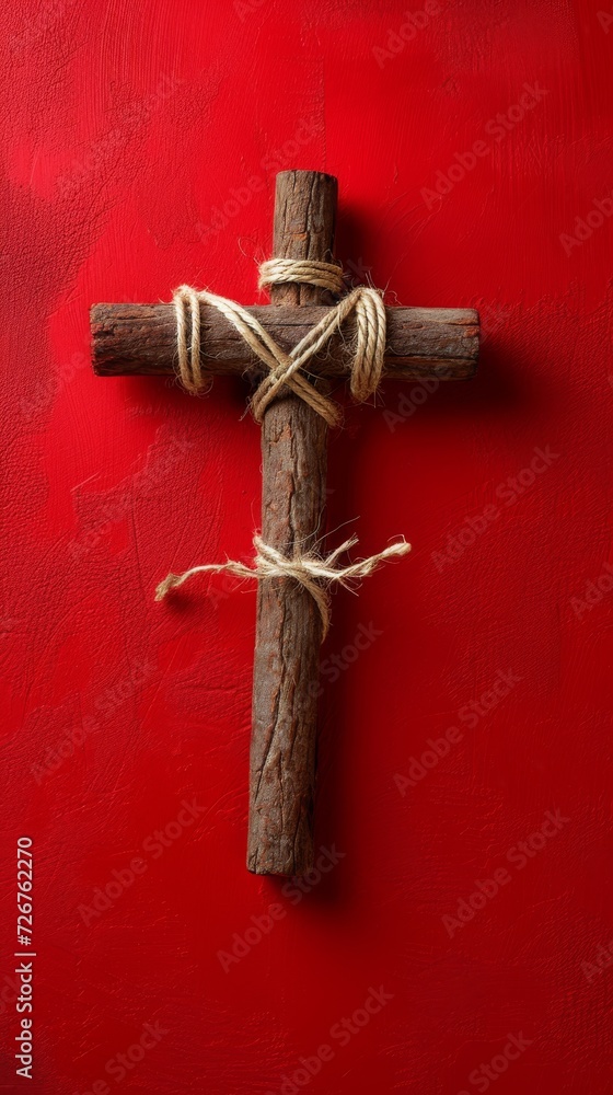 Jesus Christ, cross crucifixion symbol, poster isolated background, death resurrection, Catholicism