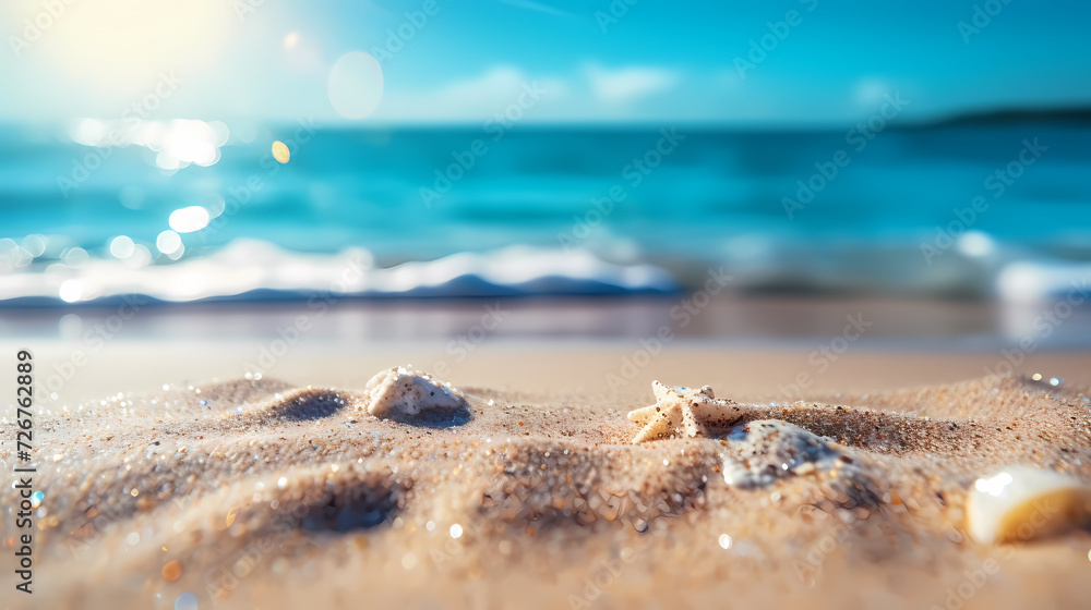 Aerial view of beautiful beach, simple, calm composition in clear blue Aerial view of beautiful beach, simple, calm composition in clear blue