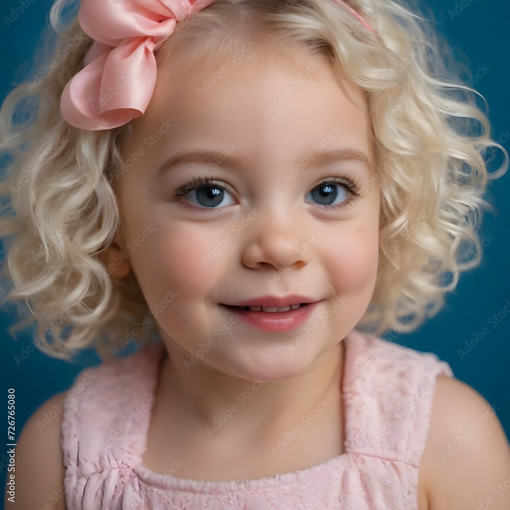 Joyful Young Baby Girl With Curly Blonde Hair Smiling Outdoors on a Sunny Day, Joyful Young Baby Girl With Curly Blonde Hair Smiling Outdoors on a Sunny Day,