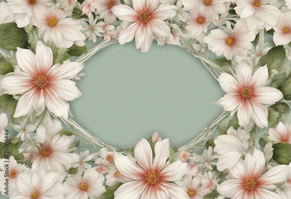 Flower frame with writing space in center. Flower frame with writing space in center.