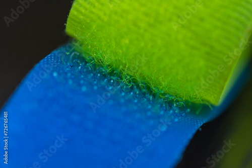 green and blue Velcro type slim band  fluffy + velvet  