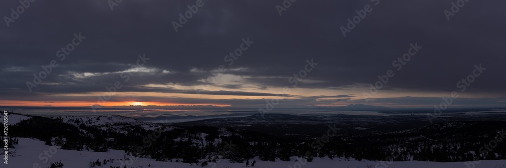 sunset in the mountains in Anchorage, Alaska sunset in the mountains in Anchorage, Alaska