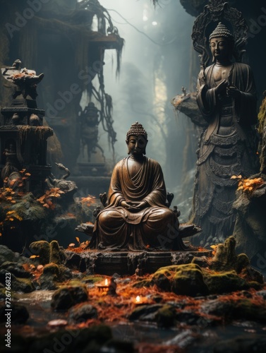 Religion Buddhism. exploring the essence of religion: the path to enlightenment and spiritual awakening in buddhism's timeless wisdom and meditation practices.