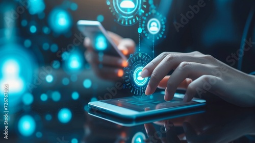 cyber security and Security password login online concept Hands typing and entering username and password of social media, log in with smartphone to an online bank account, data protection hacker