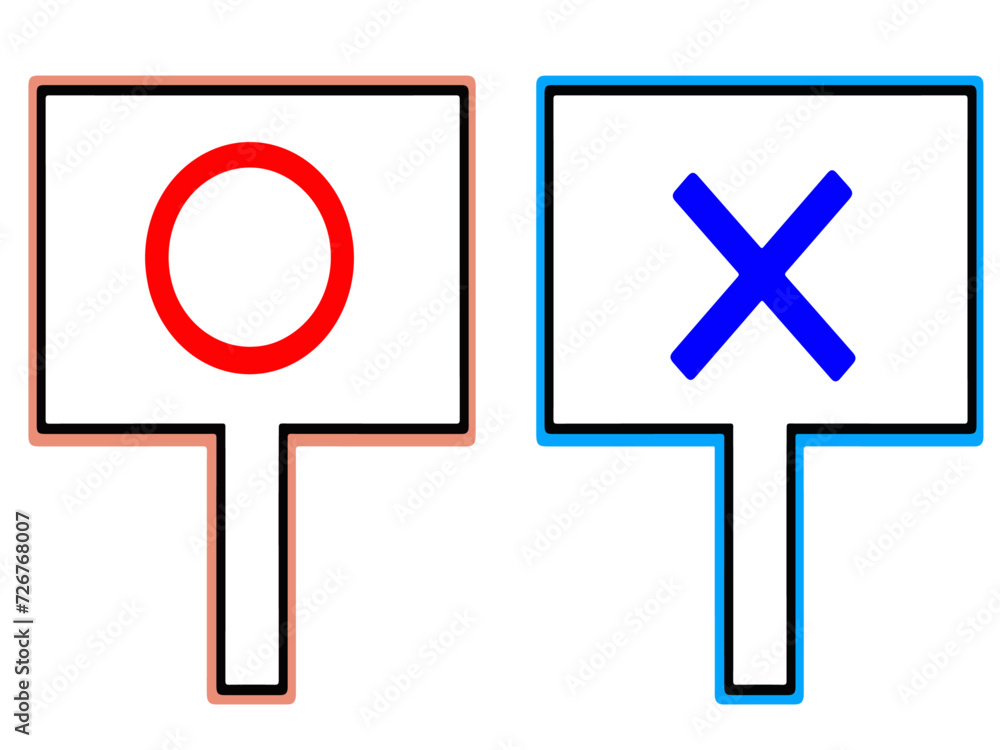 Obraz premium マルとバツの看板