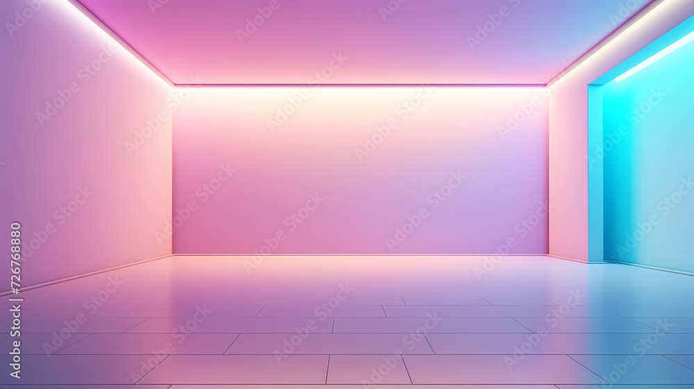 Empty room with neon lights Empty room with neon lights
