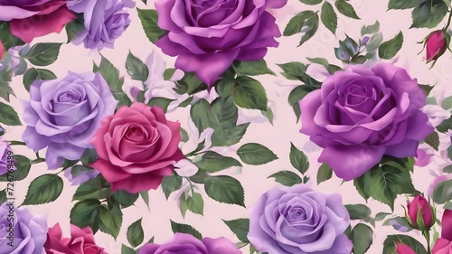 pattern texture background image of purple roses on a white background for wallpaper  surfaces  decor and design