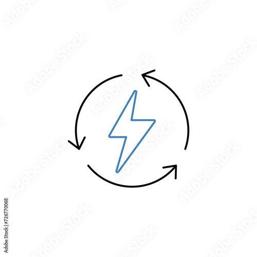 recharge concept line icon. Simple element illustration. recharge concept outline symbol design.