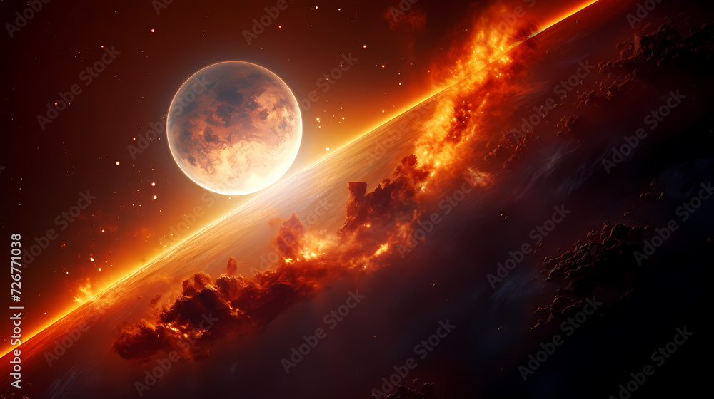 Obraz premium Space galaxy background, 3D illustration of nebulae in the universe