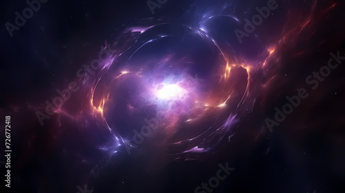 Space galaxy background, 3D illustration of nebulae in the universe © Derby