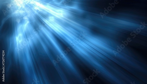 Abstract minimalistic blue rays and beams backdrop, spotlight background with lasers and beams photo