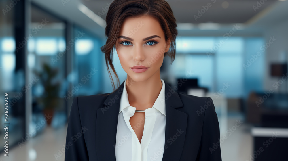Confident Businesswoman in a Modern Office Environment. Confident Businesswoman in a Modern Office Environment.