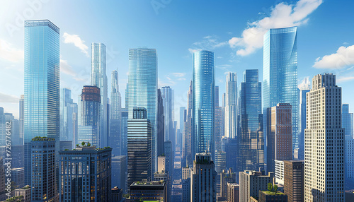 skyscrapers dominate the skyline. AI generated © DayDay Studio