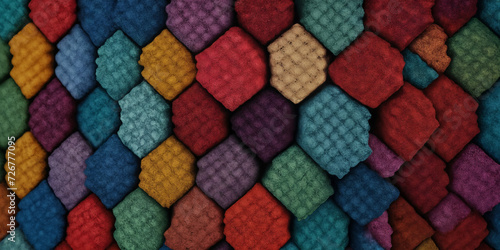 Farbenfrohes Gitter: Geometrische Vielfalt in lebendigen Farben