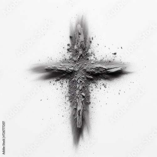 Ash Wednesday crucifix made from ash.