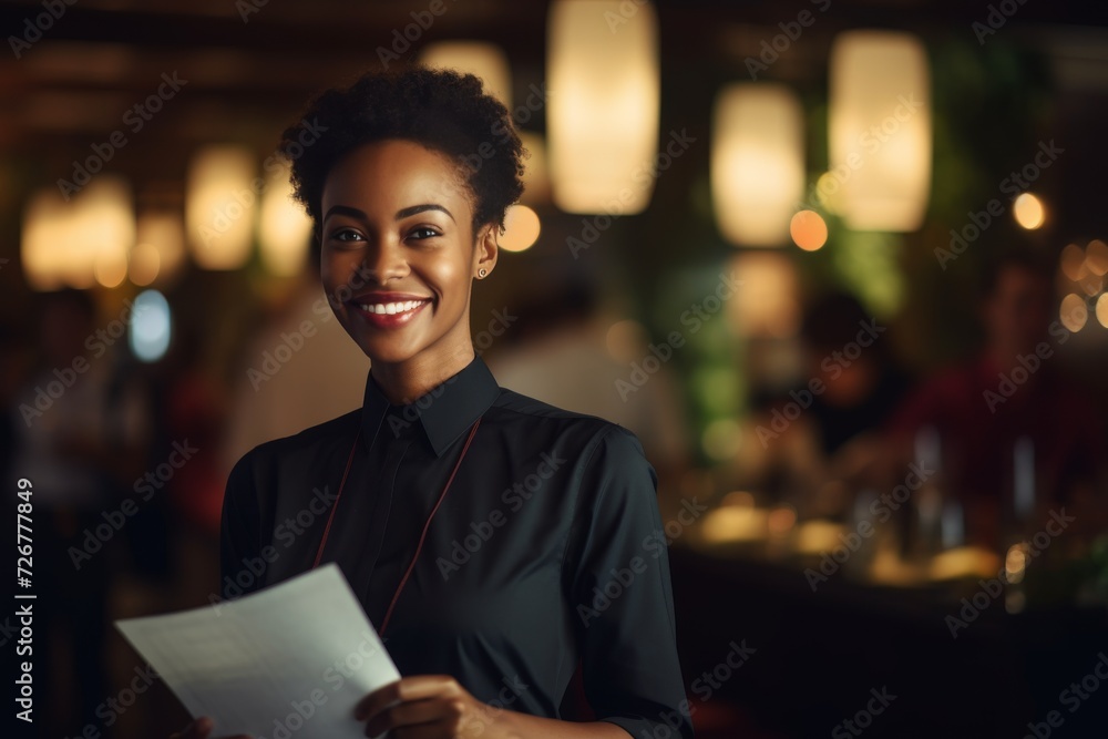 Fototapeta premium Friendly Waitress at Restaurant.