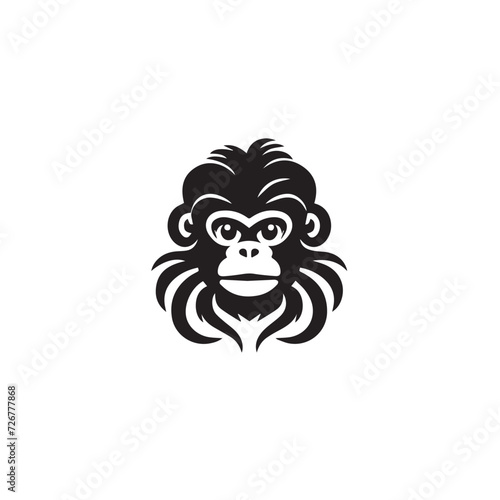 Monkey in cartoon, doodle style . Image for t shirt. Isolated 2d vector illustration in logo, icon, sketch style, Eps 10, black and white. AI Generative