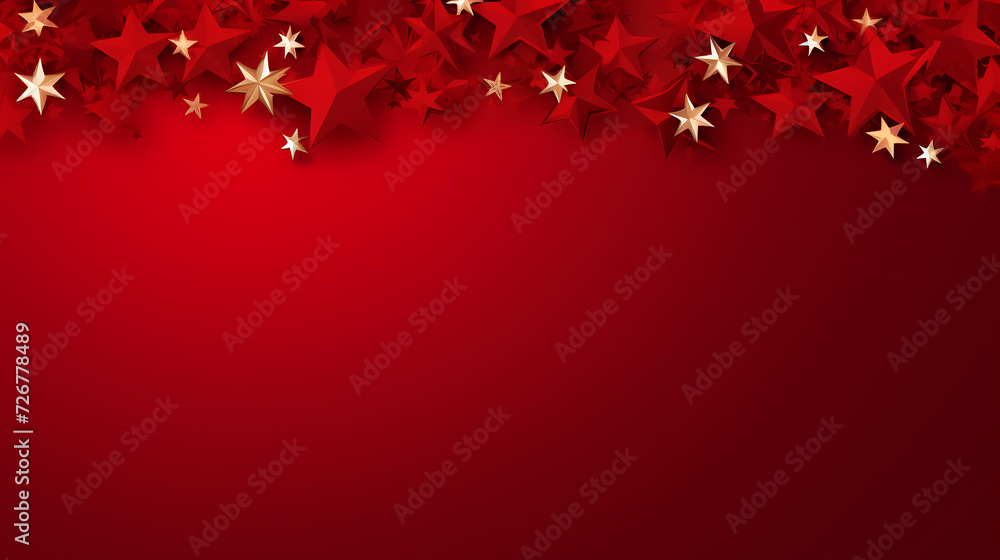 Flat lay composition for festive background with festive decorations and stars Flat lay composition for festive background with festive decorations and stars