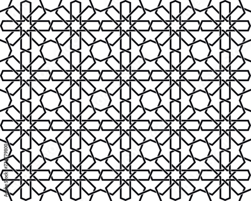 Geometric Moroccan Islamic Mosaic Zellige Seamless pattern Design