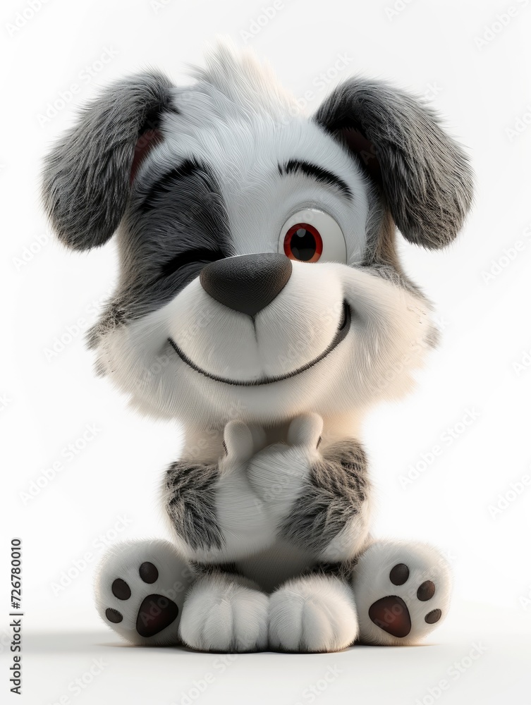 A cute Dog with anthropomorphic design, emoticons, 6 emoticons, various expressions, thumbs up, happy, angry, winking, staring, silly, 3D plush style, white background - generative ai A cute Dog with anthropomorphic design, emoticons, 6 emoticons, various expressions, thumbs up, happy, angry, winking, staring, silly, 3D plush style, white background - generative ai