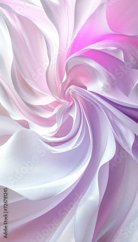 Futuristic abstract white and pink coloured wavy forms background 