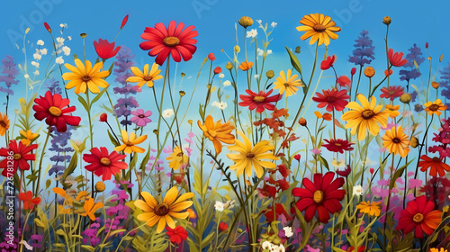 Seamless flower background, colorful flower background © Derby
