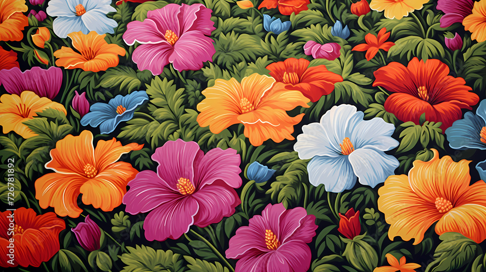 Seamless flower background, colorful flower background Seamless flower background, colorful flower background