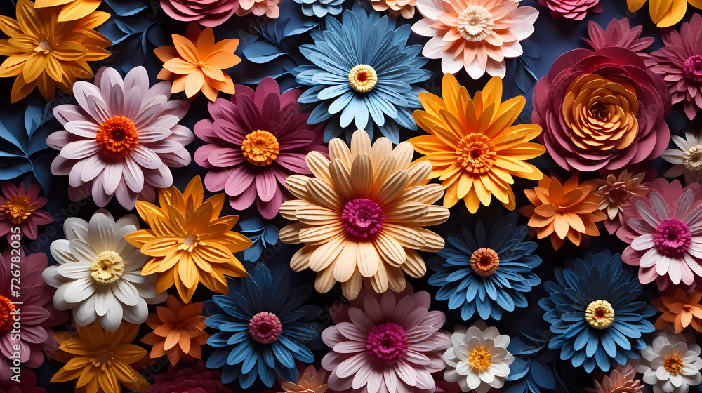 Colorful flowers background, spring season concept Colorful flowers background, spring season concept