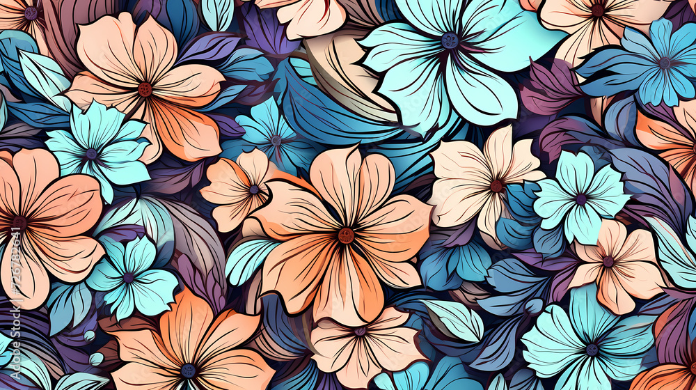 Colorful flowers background, spring season concept Colorful flowers background, spring season concept