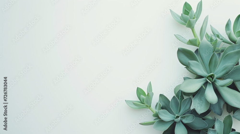 Freshness and Purity: Green Leaves on a Pristine White Background with Ample Space for Text Freshness and Purity: Green Leaves on a Pristine White Background with Ample Space for Text