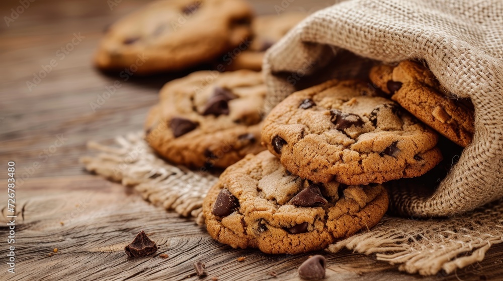 Chocolate Chip Cookies in Burlap Sack Chocolate Chip Cookies in Burlap Sack