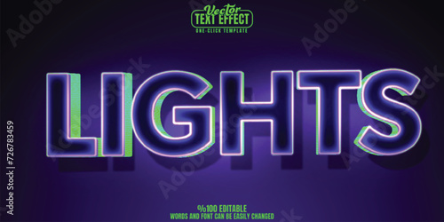 Lights editable text effect  customizable shiny and neon 3D font style