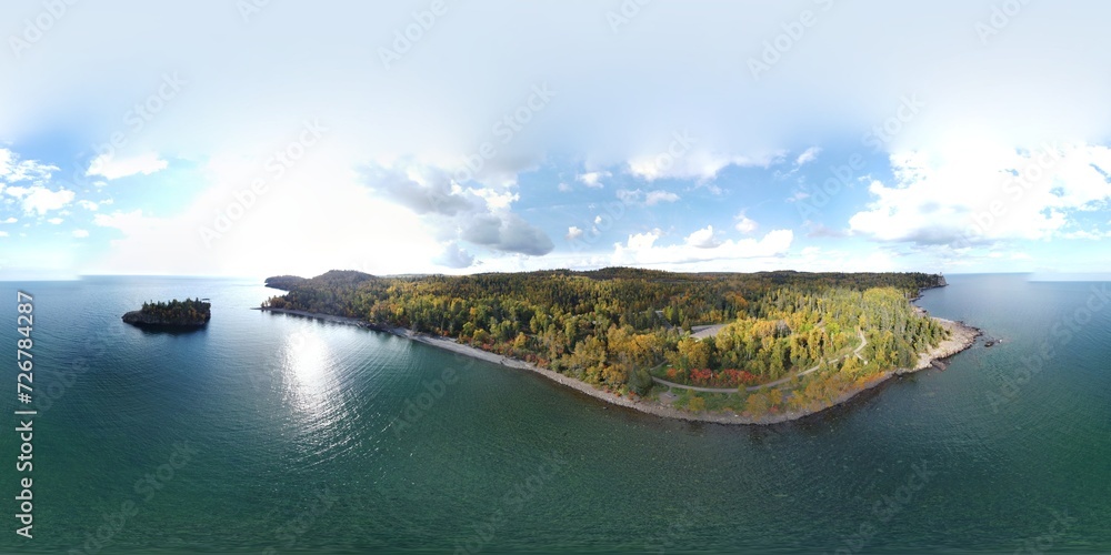 Obraz premium view of the sea from the sky