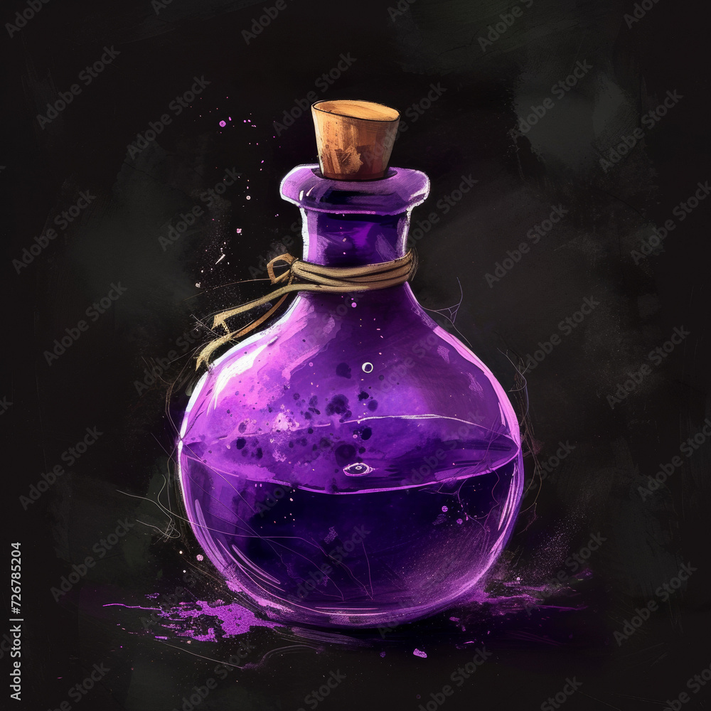 Purple magical potion flask Purple magical potion flask