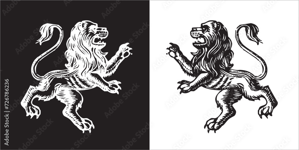 Obraz premium Illustration vector graphics of lion icon