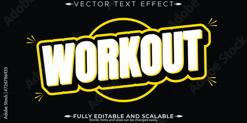 Workhard text effect, editable stylish and gym text style
