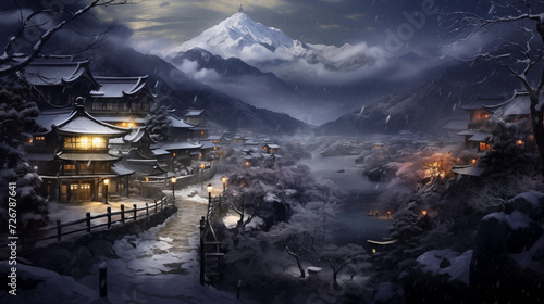 Village in winter landmark in Japan © Kokhanchikov