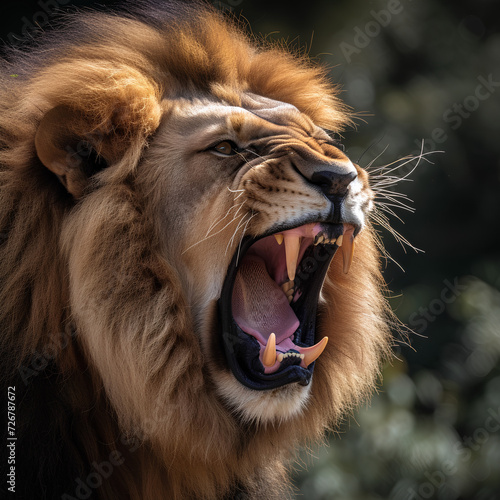 Furious Roaring Male Lion