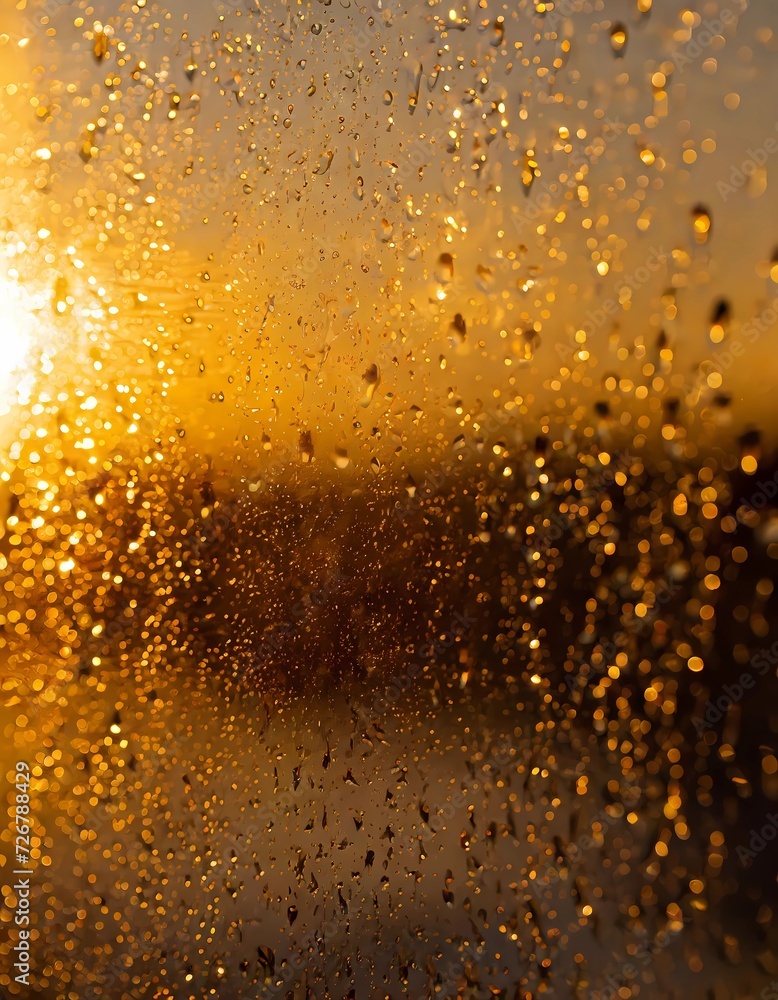 Alba Dorata: Riflessi del Sole su Gocce di Rugiada o di pioggia