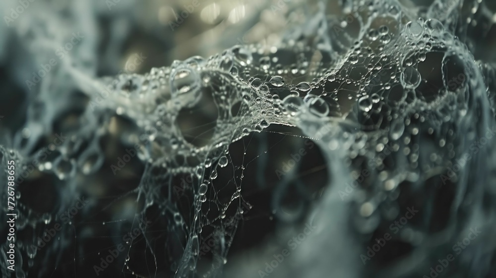 water droplets on a spider web, creating an abstract pattern of light and shadow water droplets on a spider web, creating an abstract pattern of light and shadow