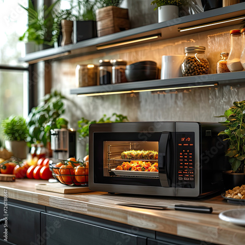 Digital Microwave: Heating Food in High-tech Smart Kitchen