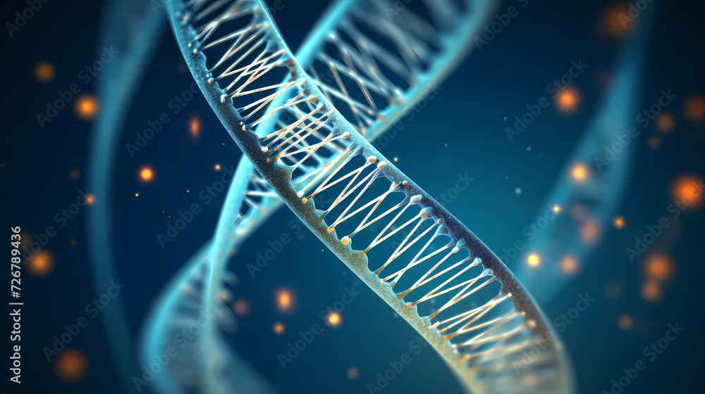 Human DNA structure, 3D illustration of helical DNA molecule Human DNA structure, 3D illustration of helical DNA molecule