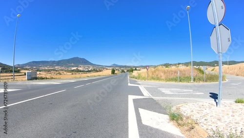 NA-1110 paved road next to Villatuerta, Navarre, Spain photo
