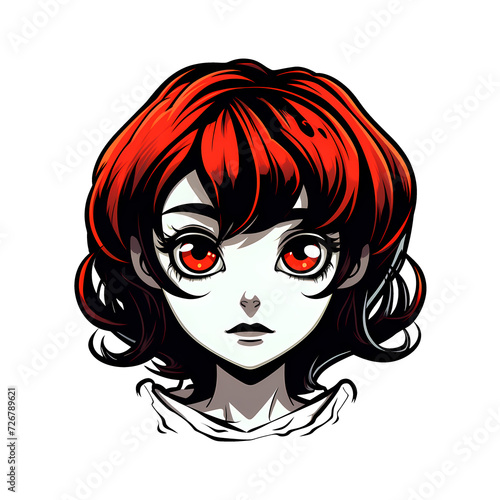 spooky girl art illustrations for stickers, tshirt design, poster etc